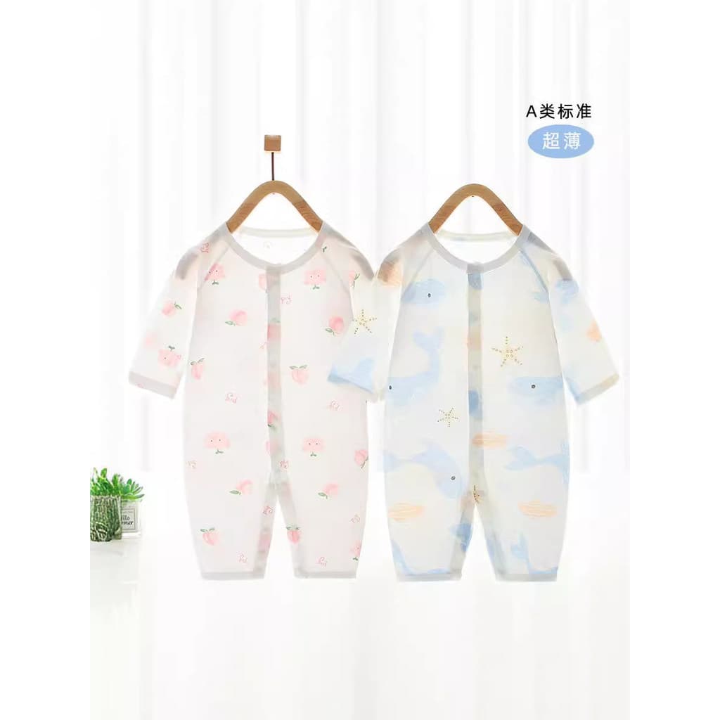 Macacão de bebê puro algodão casa pijama verão macacão desossado