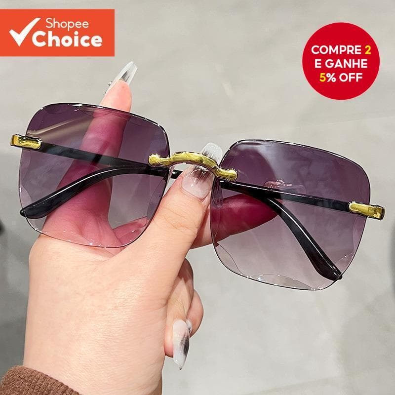 Óculos De Sol Quadrados Coreanos UV400 Para Mulheres Com Lente Gradiente Sem Aro Praia Essencial