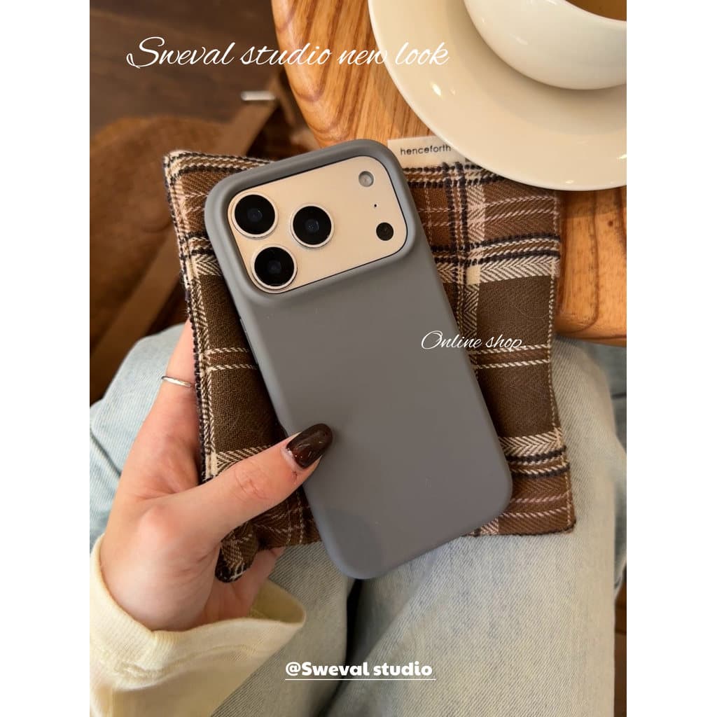 Capinha celular Apple Capinha silicone líquido Capinha desenho animado fofa Sweet Valley High Smart Feeling Cinza ~ Com