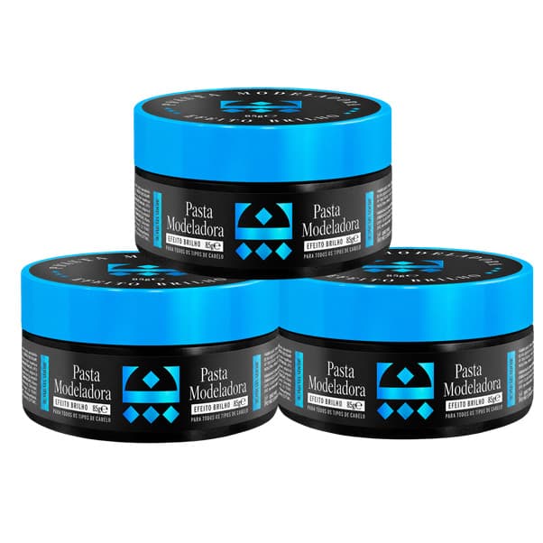 Kit com 3 Pastas Modeladoras Efeito Brilho - Embaixador 85g