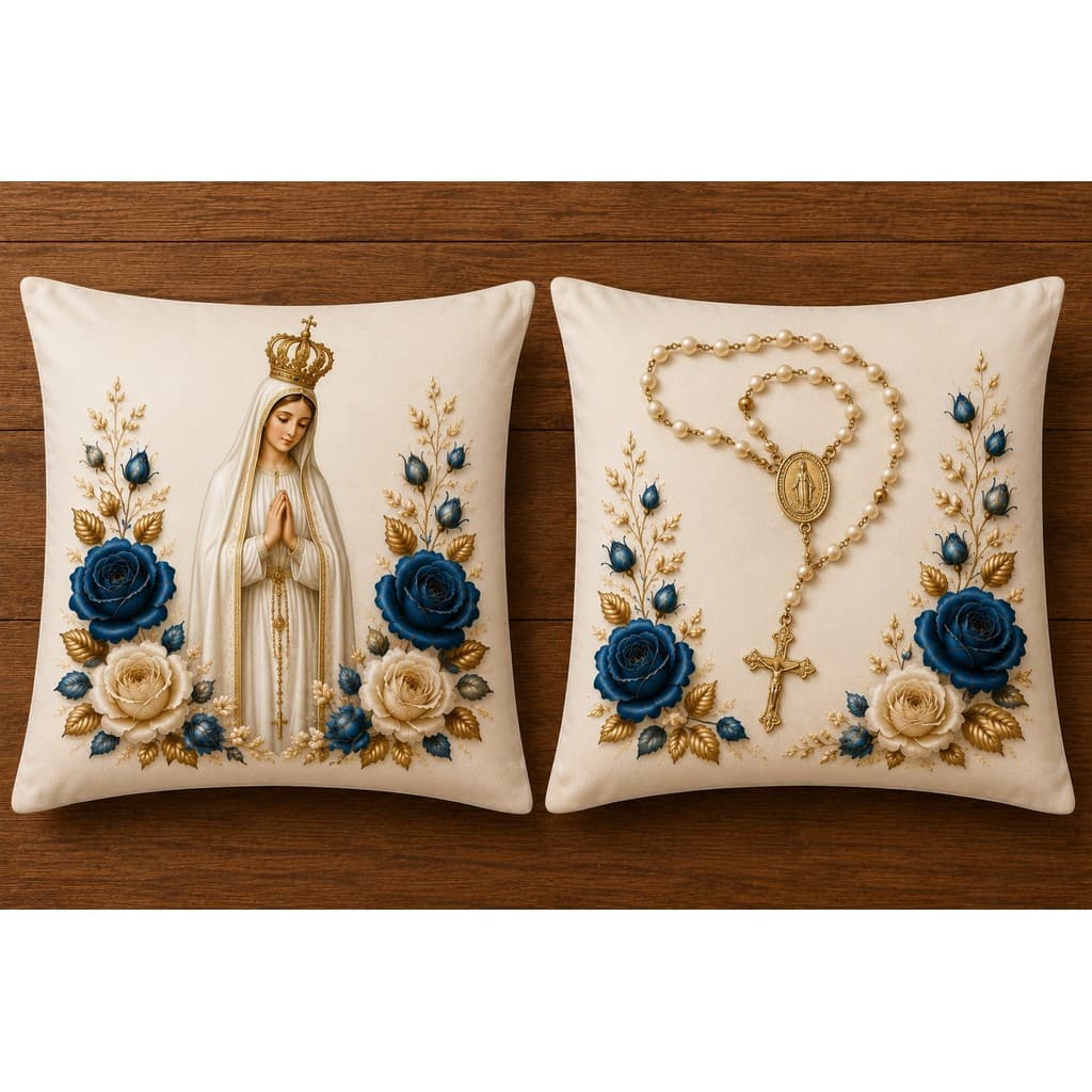 KIt 2 capas de almofadas decorativas 45x45 NOSSA SENHORA DE FATIMA