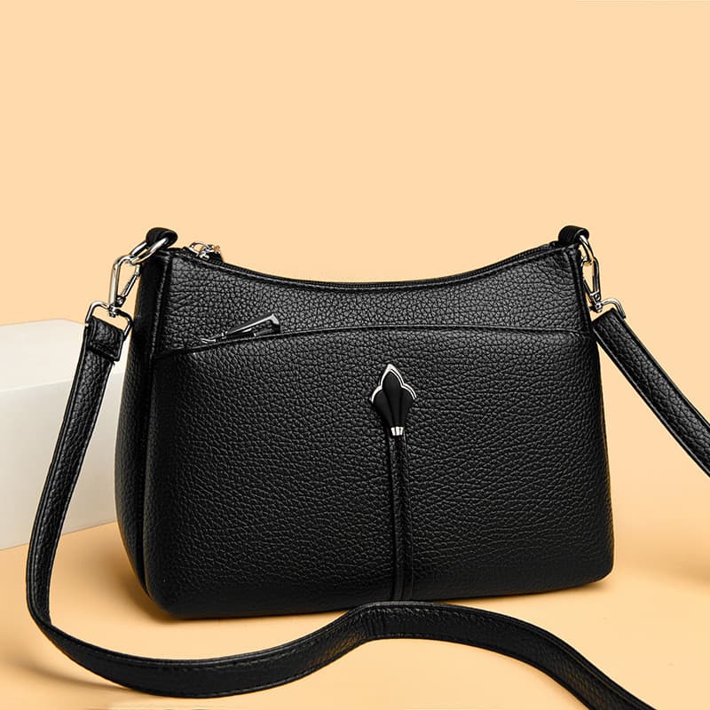 High-End couro macio concubina saco de couro genuíno feminino 2025 novo estilo simples grande capacidade mensageiro de u