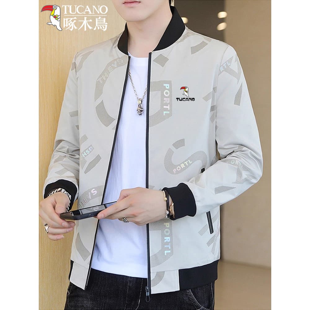 Woodpecker jaqueta masculina primavera outono novo estilo inverno roupas superiores All-Match Casual tamanho grande mais