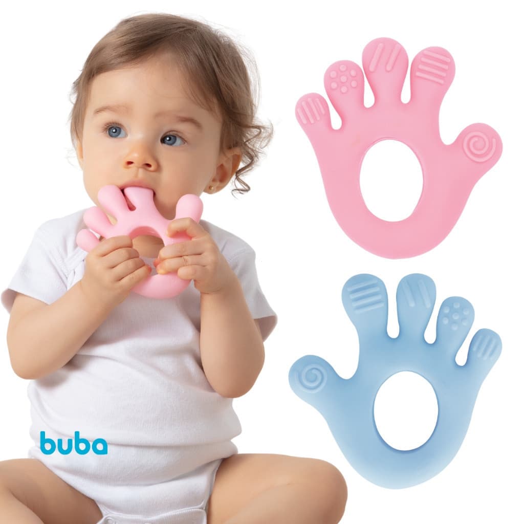 Mordedor Mãozinha Buba Alivio Gengiva Bebe Mordedor Sensorial Brinquedo para Bebê