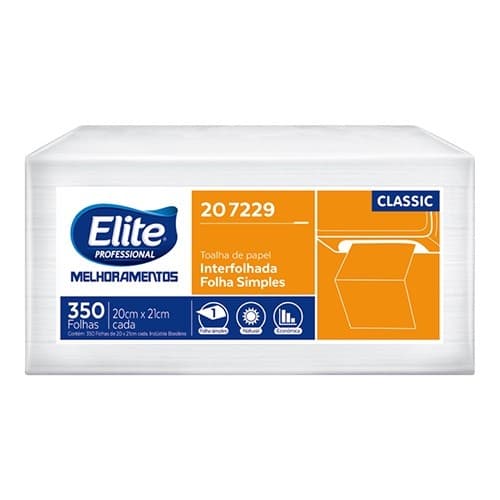 Toalha Papel Interfolhada F. Simples Classic 350 fls Elite