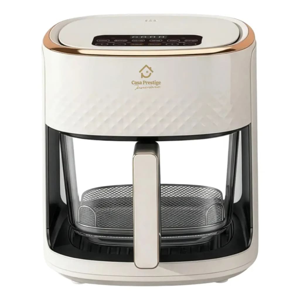 Airfryer De Luxo 110v Ou 220v Gourmet Forma De Vidro Creme