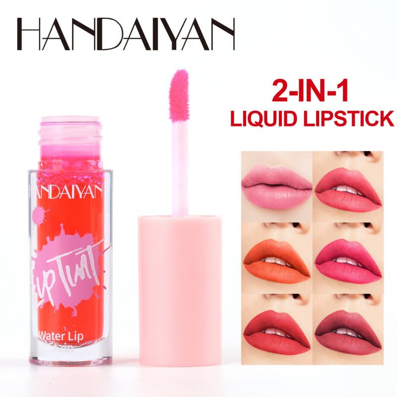 Handaiyan 6 cores tingido lábio líquido esmalte tingido mordida maquiagem labial hidratante duradouro brilho labial fosc