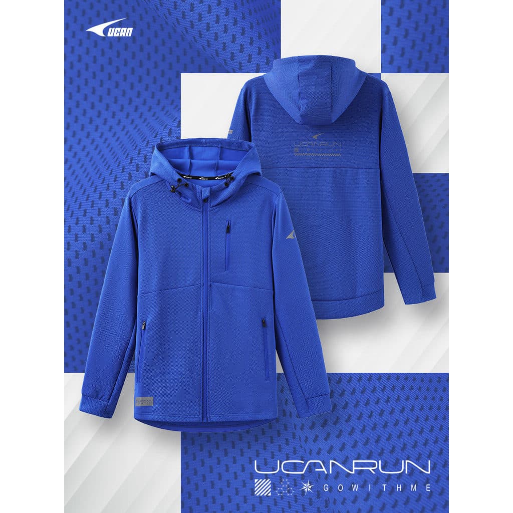 Ucan ucan jaqueta esportiva outono novo estilo de malha estiramento com capuz jaqueta de corrida respirável Casual trein