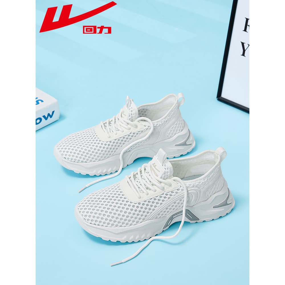 Puxar para trás sapatos masculinos sapatos esportivos brancos 2026 verão novo estilo grande malha leve sola macia sapato
