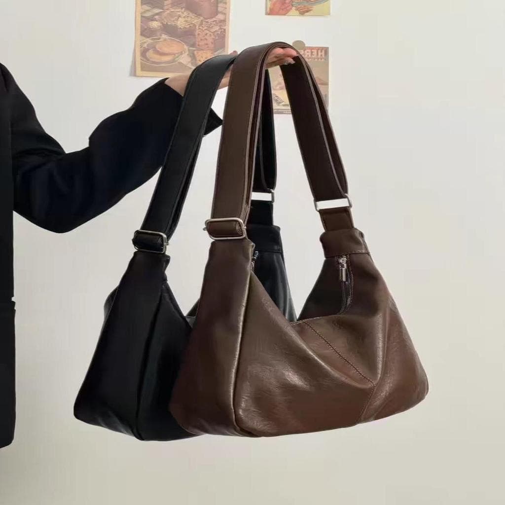 Bolsa de couro macio retrô estilo Meradian, sensação de alta qualidade, novo estilo, classe, bolsa Tote de grande capaci