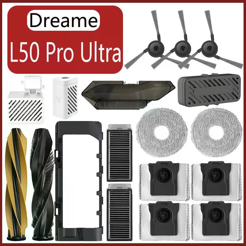 Dreame L50 Pro Ultra Robô Aspirador De Pó Acessórios Substituição Escova Lateral Principal Filtro Hepa Mop Pano Saco Peç