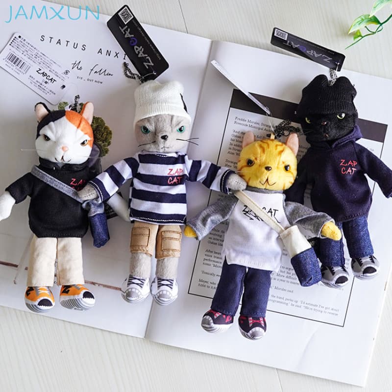 JAMXUN Novo Dos Desenhos Animados Legal Gato Puxando Pingente De Pelúcia Boneca Bonito Gatinho Saco Feminino Presente Da