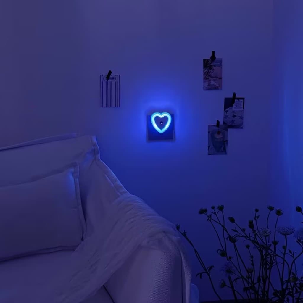 Luzes De Atmosfera Azul , Coloridas Da Sala Humor Do Quarto , Lâmpada De Indução Controlada Por Luz , Noturna Romântica