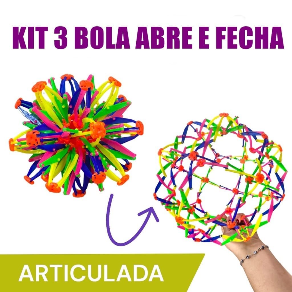 Bola Mágica Maluca Divertida Expansível  Abre E Fecha Ao Lançar presente brinquedo de natal
