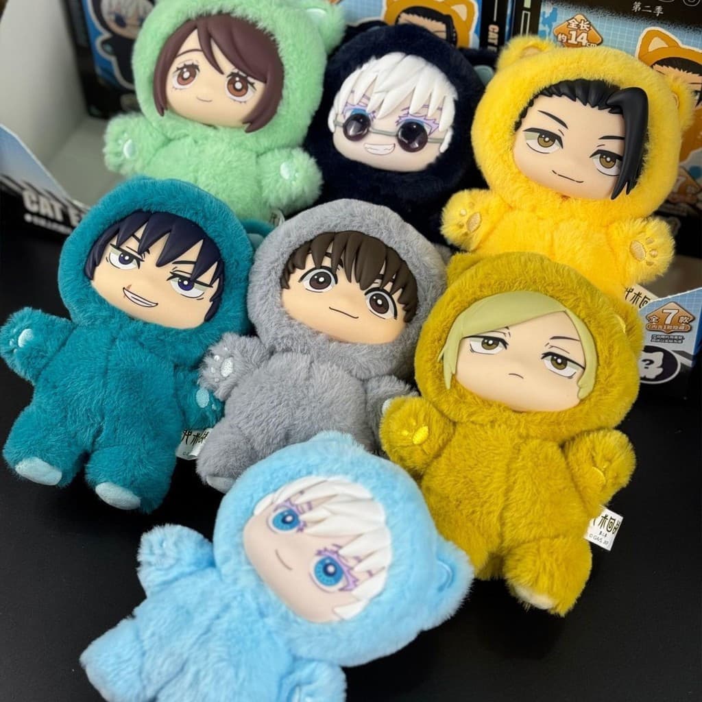 Decorações colecionáveis infantis do anime "Jujutsu Kaisen" com Gojo Satoru, Kurokizuna, Ieoka Reiko e Fushiguro Toji