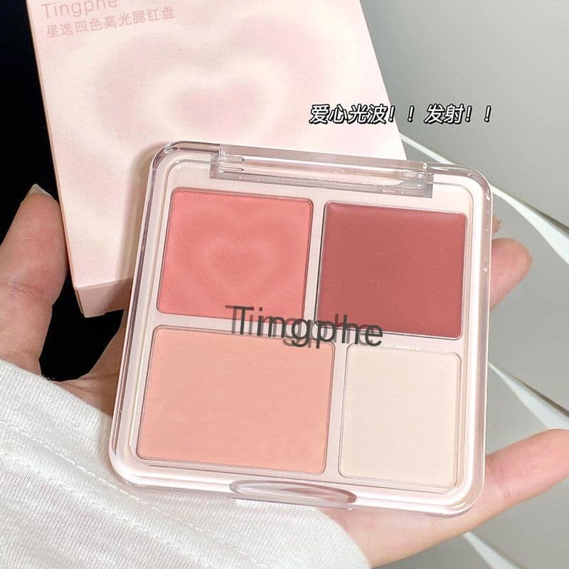 Amor onda de luz quatro cores blush disco alto blush pó expansão cor fosco alto brilho superfície brilho médio blush pal