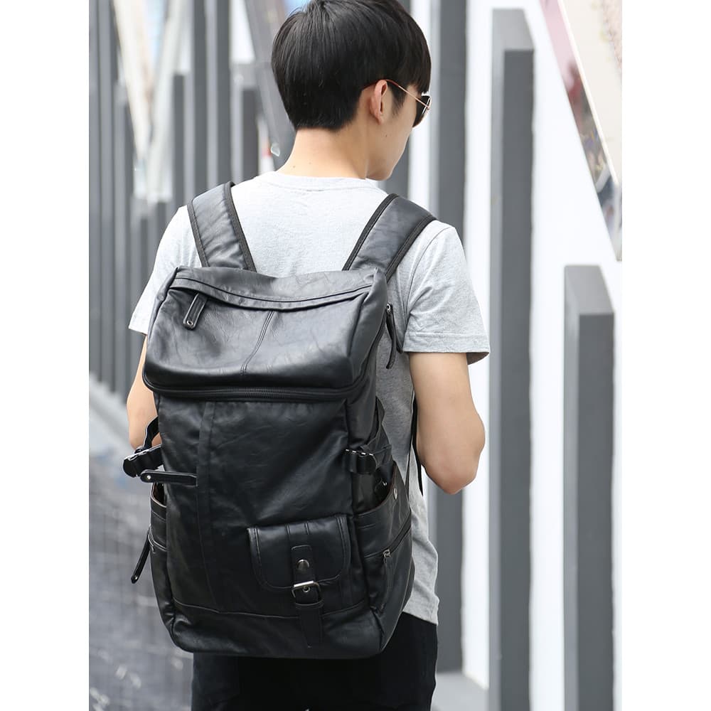 M/Amur Mochila masculina de viagem Mochila de couro macio Bolsa escolar de estudante Mochila Casual de grande capacidade