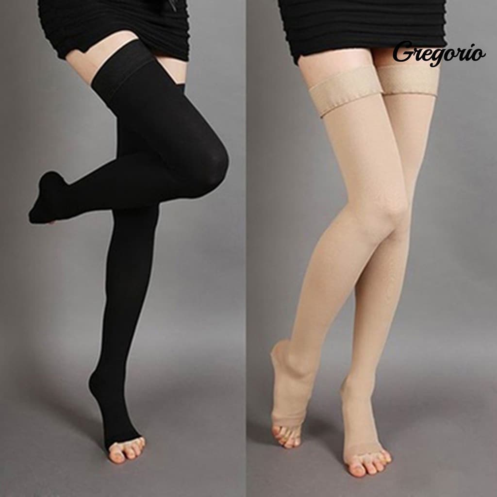 GGID 1 Par Meias De Compressão De Cor Lisa Respirável Spandex Coxa Alta Corrida Para Masculino E Mulheres