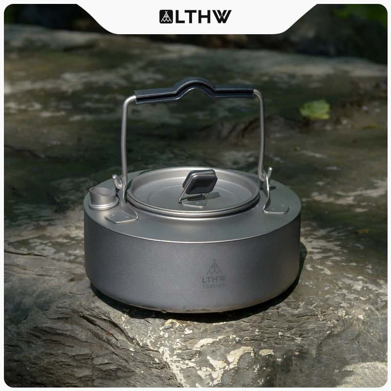 Lthw lthw bule de titânio puro, chaleira completa de titânio, portátil, acampamento, chá, Kung Fu, bule de café