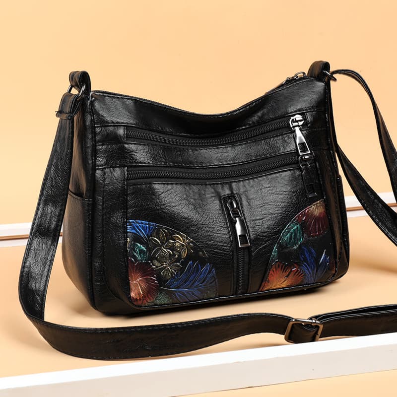 Bolsa de couro lavado 2026 novo estilo Cross-body mãe saco de couro macio de um ombro senhoras pequeno saco de meia-idad