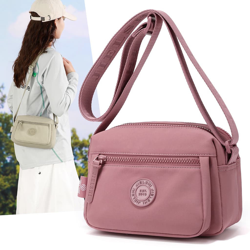 Bolsa feminina repelente de água casual mensageiro All-Match bolsa de ombro pequena bolsa casual ao ar livre simples Com