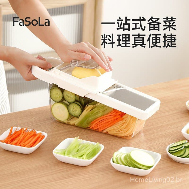 Cortador de Batatas FaSoLa para Uso Doméstico, Cortador de Legumes para Cozinha, Cortador e Triturador Multifuncional No