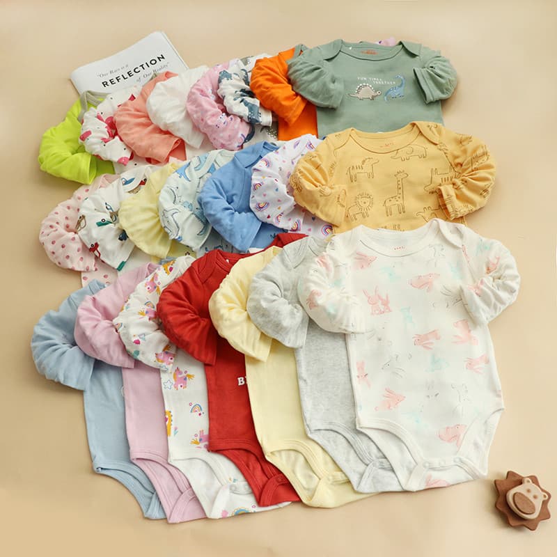 6-24 meses bebê macacão primavera outono puro algodão pijamas roupa interior masculino feminino macacão de manga longa t