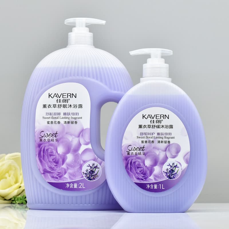Jialang lavanda aromaterapia calmante Gel de banho 2L hidratante Floral fresco fragrância de longa duração garrafa grand