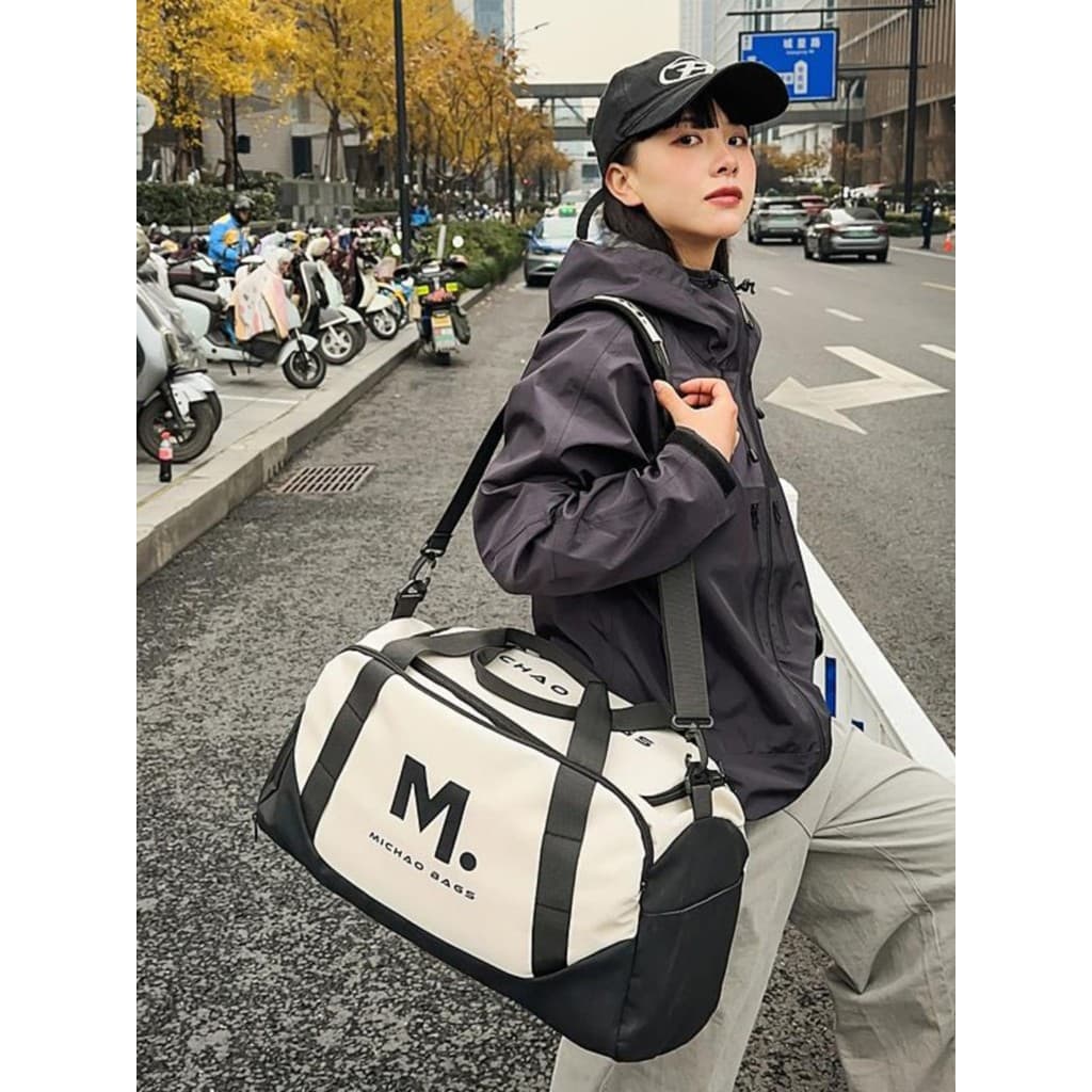 Bolsa de viagem portátil de grande capacidade, masculina, separação seca e molhada, esportiva, academia, feminina, bolsa