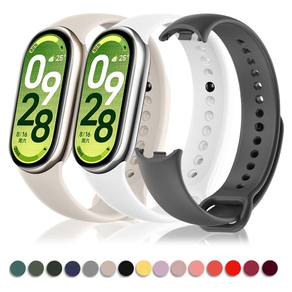 Pulseira De Silicone Esportiva Para Smartwatch Xiaomi Mi Band 10 9 8 NFC/ Miband 10 9 8 Acessórios Strap