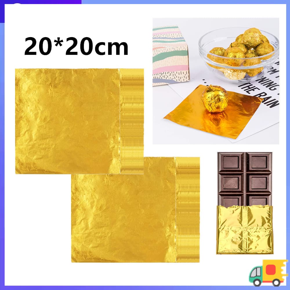 Papel dourado da folha de alumínio de 20cm, papel de embrulho do Chocolate de 200-600 folhas, papel de embrulho dos doce