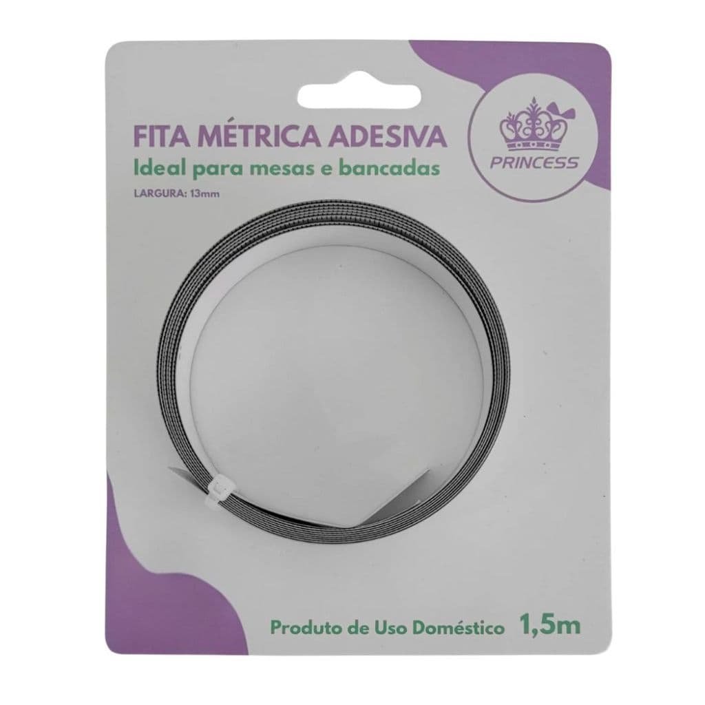 Fita Métrica Autocolante Princess Para Trabalhos Manuais 1cm X 1,5m