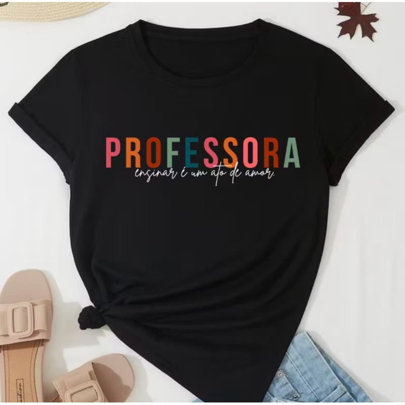 Camiseta Professora Profissão Camiseta Educação Pedagogia Camisa 100% Algodão