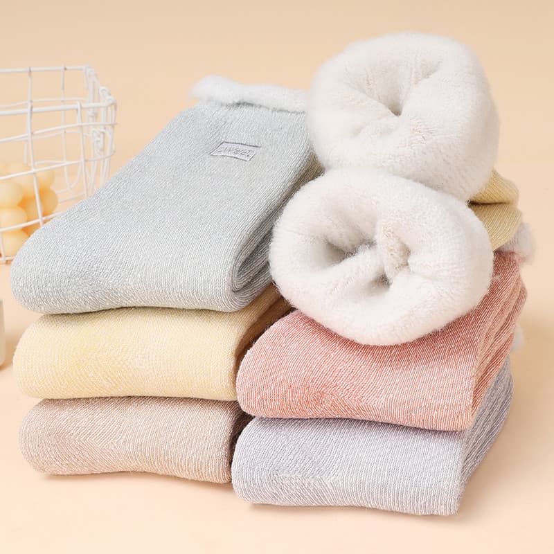 Meias grossas femininas inverno forro de lã engrossado quente meias de dormir confinamento toalha meias femininas algodã