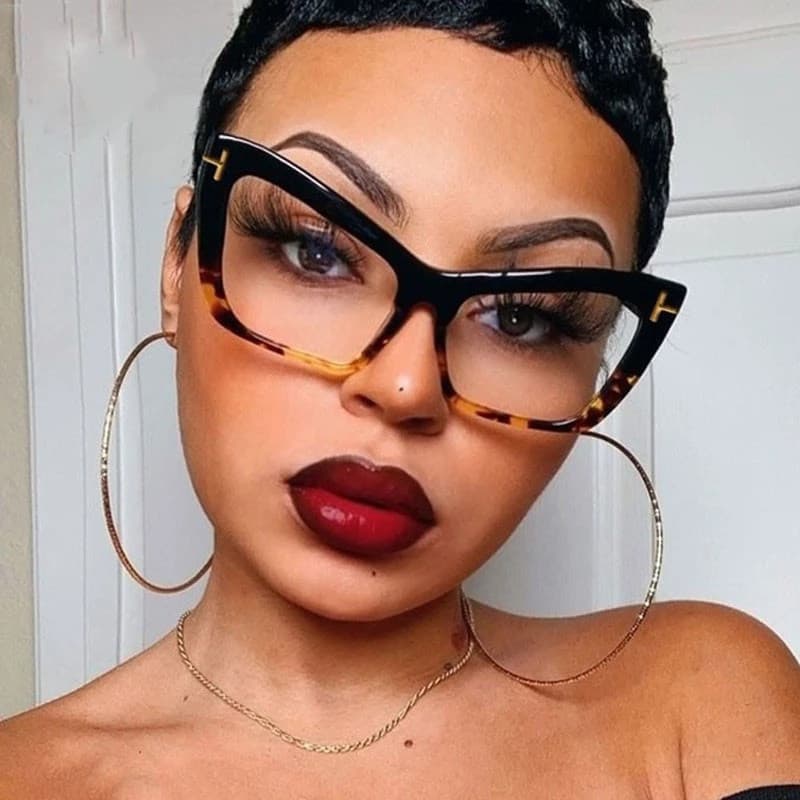 Armação de Óculos Olho de Gato Feminina, Óculos de Moda Retrô JHPX