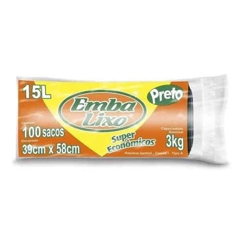 Saco De Lixo 15 Litros 100 Unidades Embalixo