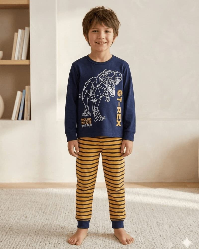 PIJAMA INVERNO MASCULINO COM PUNHO T-REX