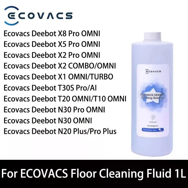 Fluido De Limpeza Para ECOVACS Deebot T10 Omni / t80 / T50  X1 T20/ T30 Pro X5 X8 x9 X11  T90（1L）