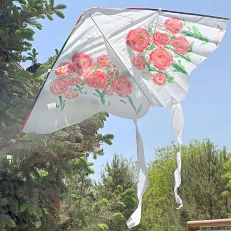 Kite diy pacote de Material infantil pintado à mão brisa fácil voando oficina nova artesanal em branco Graffiti coloraçã
