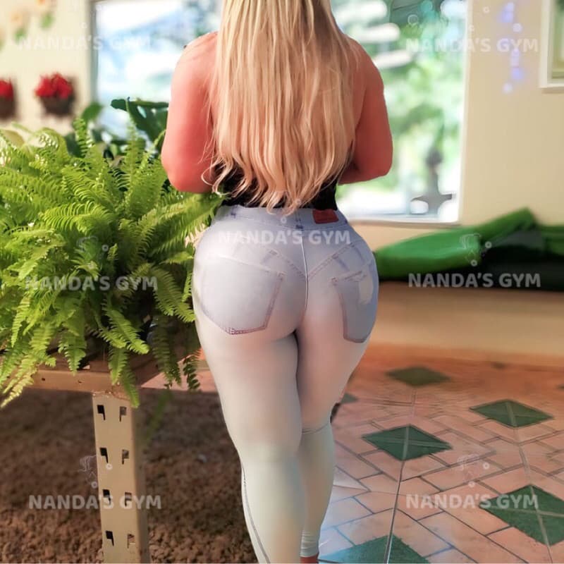 Calça Legging feminina imita Jeans Virginia - Fake Jeans - Modelo 1 - empina Bumbum - jeans falso - levanta b