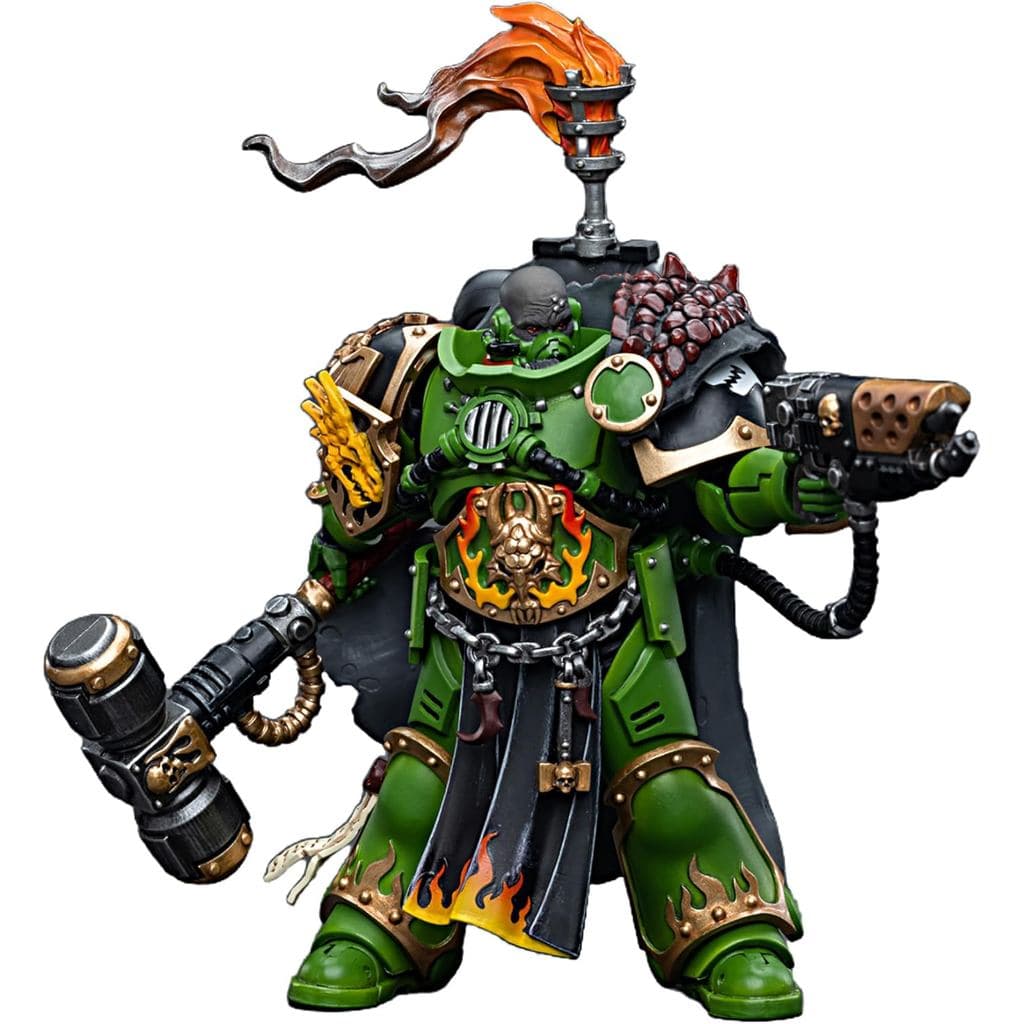 JOYTOY Capitão Adrax Agatone Warhammer 40K 1/18 Figuras de Ação Salamanders Capitão Adrax Agatone Modelo Colecionável de