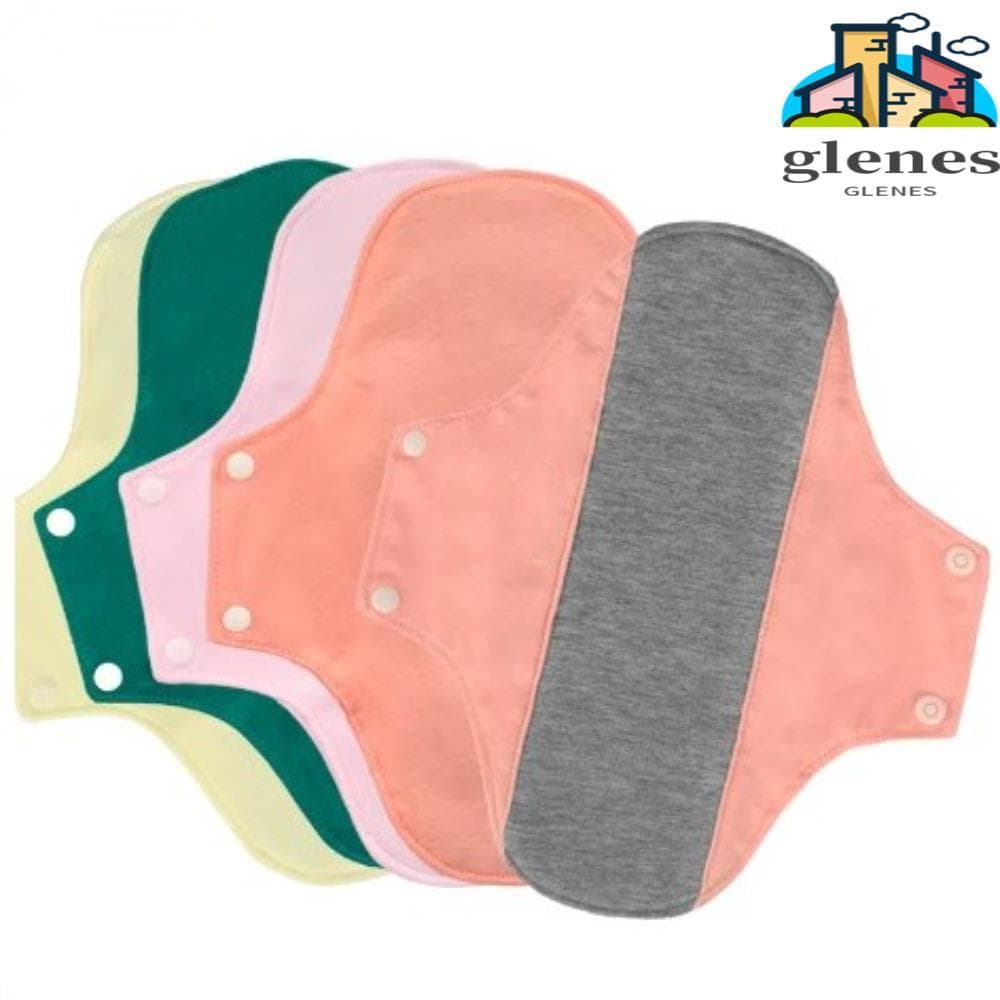 GLENES 6 Unidades De Almofadas De Pano Menstrual , Guardanapo Sanitário Reutilizável De 23 Cm , Forro De Calcinha De Gra