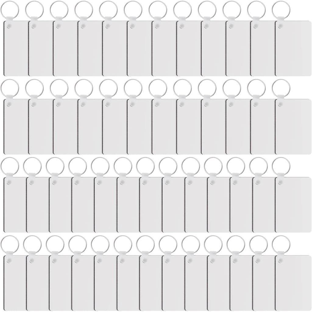 Duufin 150 Peças de Chaveiros Retangulares para Sublimação, Placas em Branco de MDF para Transferência Térmica em Ambos