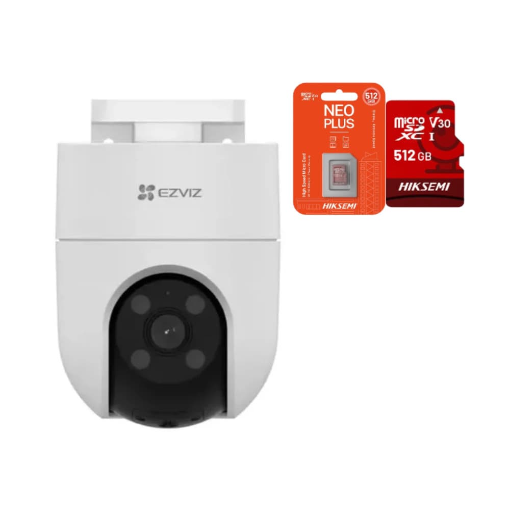 KIT Câmera Wifi Externa Noturna H8c FHD Ezviz + MicroSD512gb