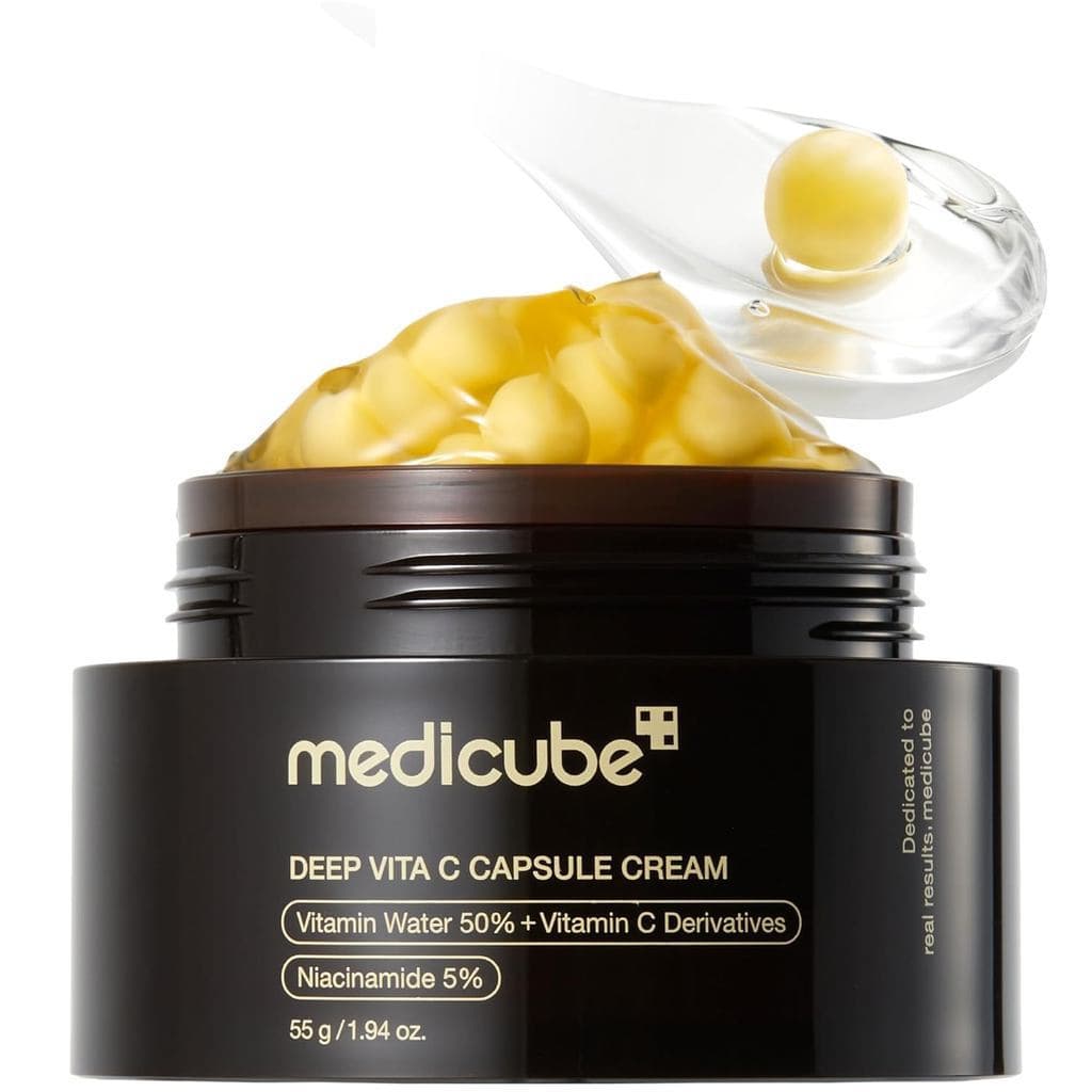 Creme em Cápsula Medicube com Vitamina C Profunda |       Cápsula de Vitamina C Lipossomal Dourada para uma Pele Radiant