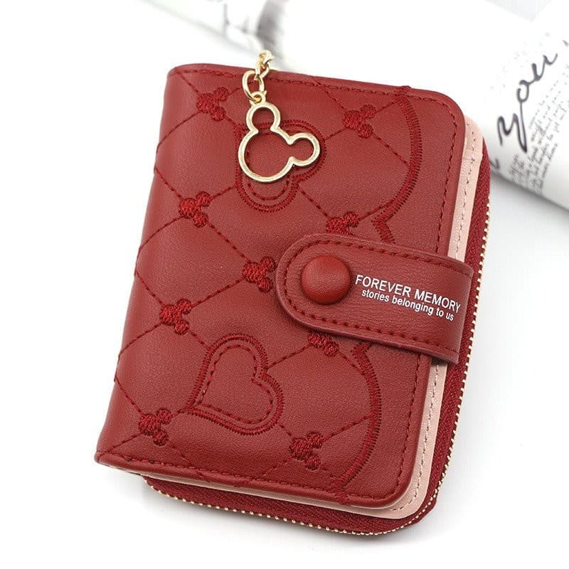 Carteira feminina exclusiva com bolsa de bolso de bolso de amor com zíper curto