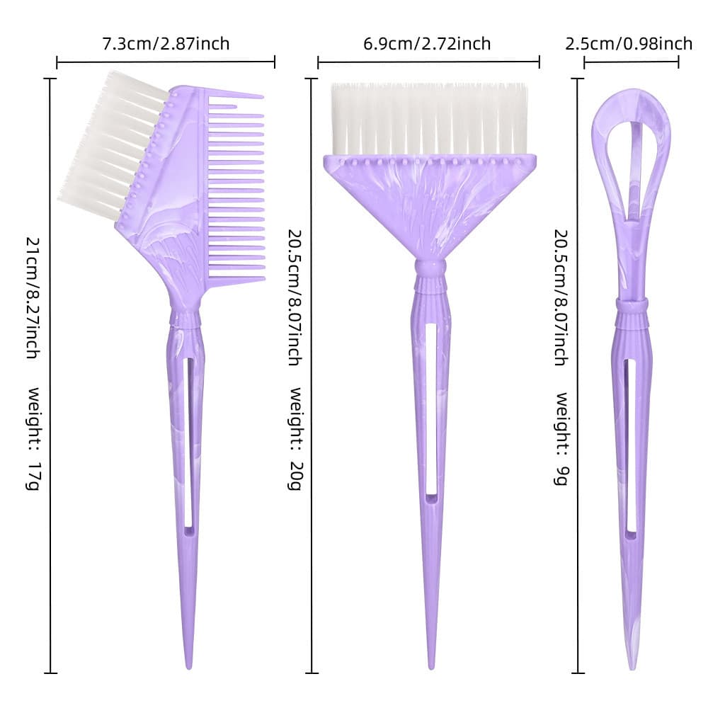 Ferramentas de barbearia Escova de tingimento de cabeleireiro Escova de tingimento de cabelo dupla face Cabelo macio Cui