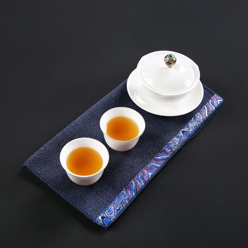 Toalha de chá Yunjin estilo chinês retrô, espessada, tamanho grande, absorvente, mesa de chá, Kung Fu, mesa de chá, toal