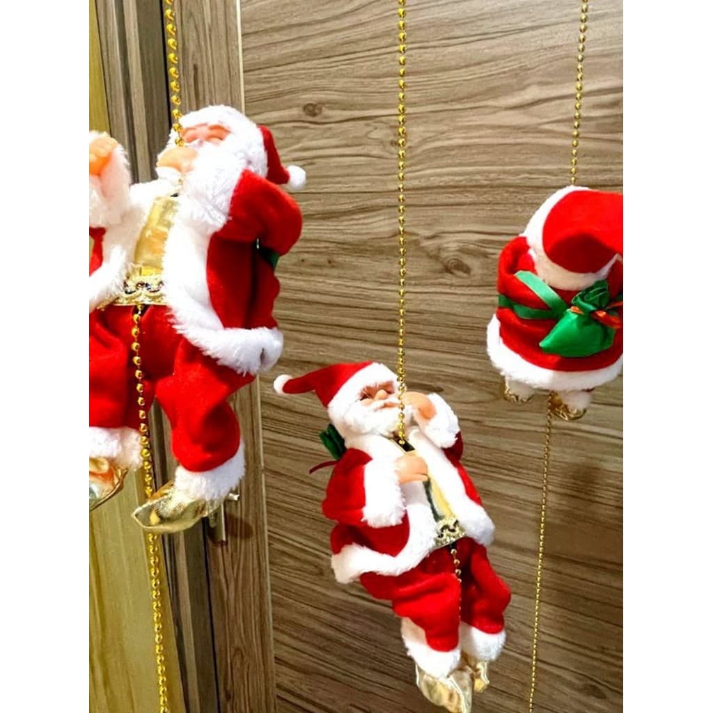 Natal crianças presentes contas de escalada Santa música elétrica cantando automaticamente subir e para baixo brinquedos