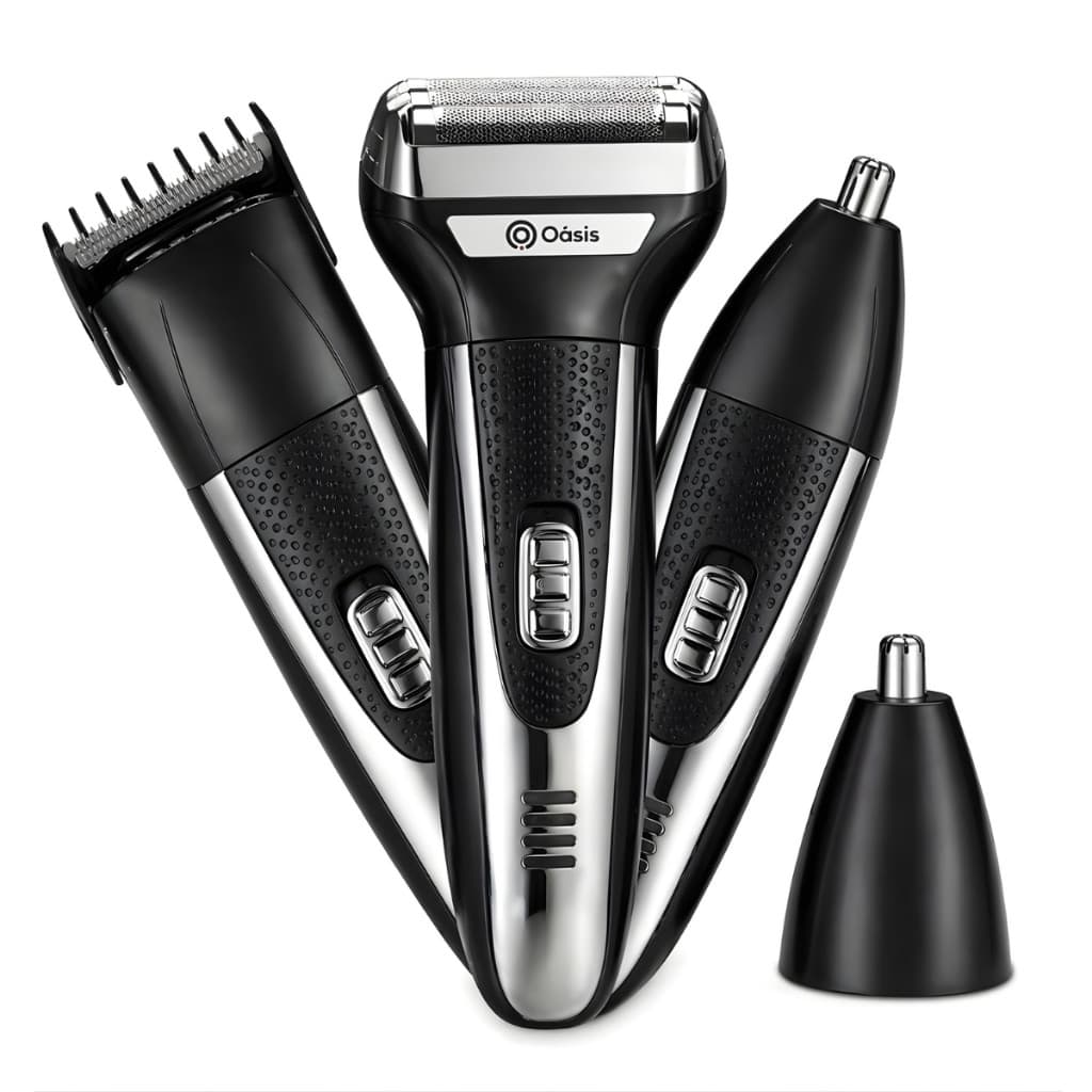 Barbeador Elétrico Profissional  3 em 1 Shaver e Aparador Recarregável Bivolt - Oásis